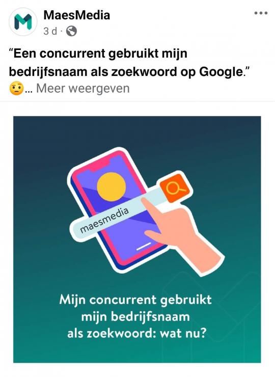 Voorbeeld social media post MaesMedia.